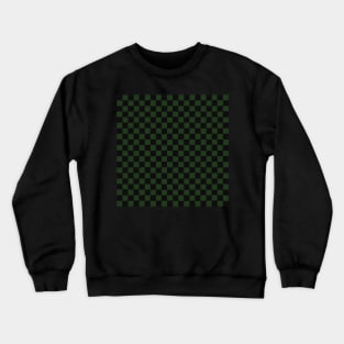 Wonky Checkerboard, Black and Green Crewneck Sweatshirt